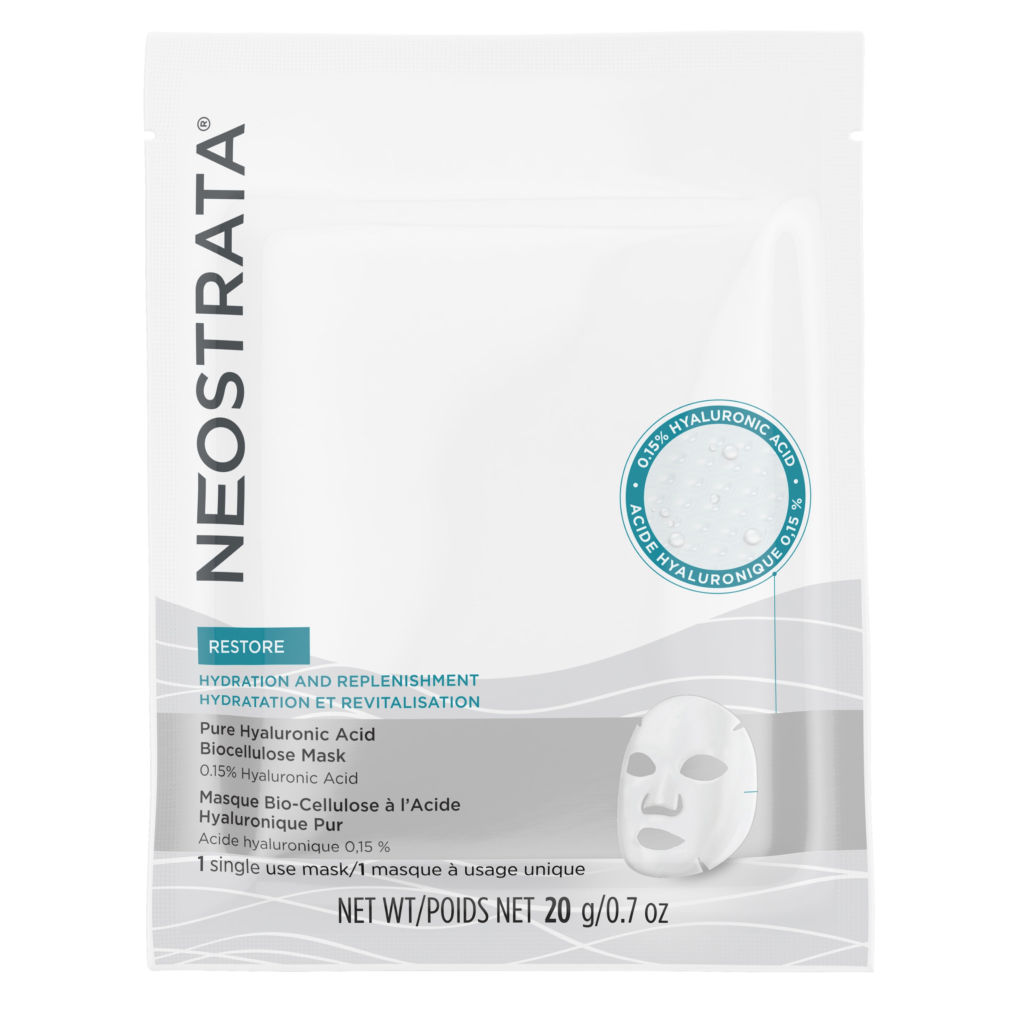 Pure Hyaluronic Acid Biocellulose Mask 4-Pack